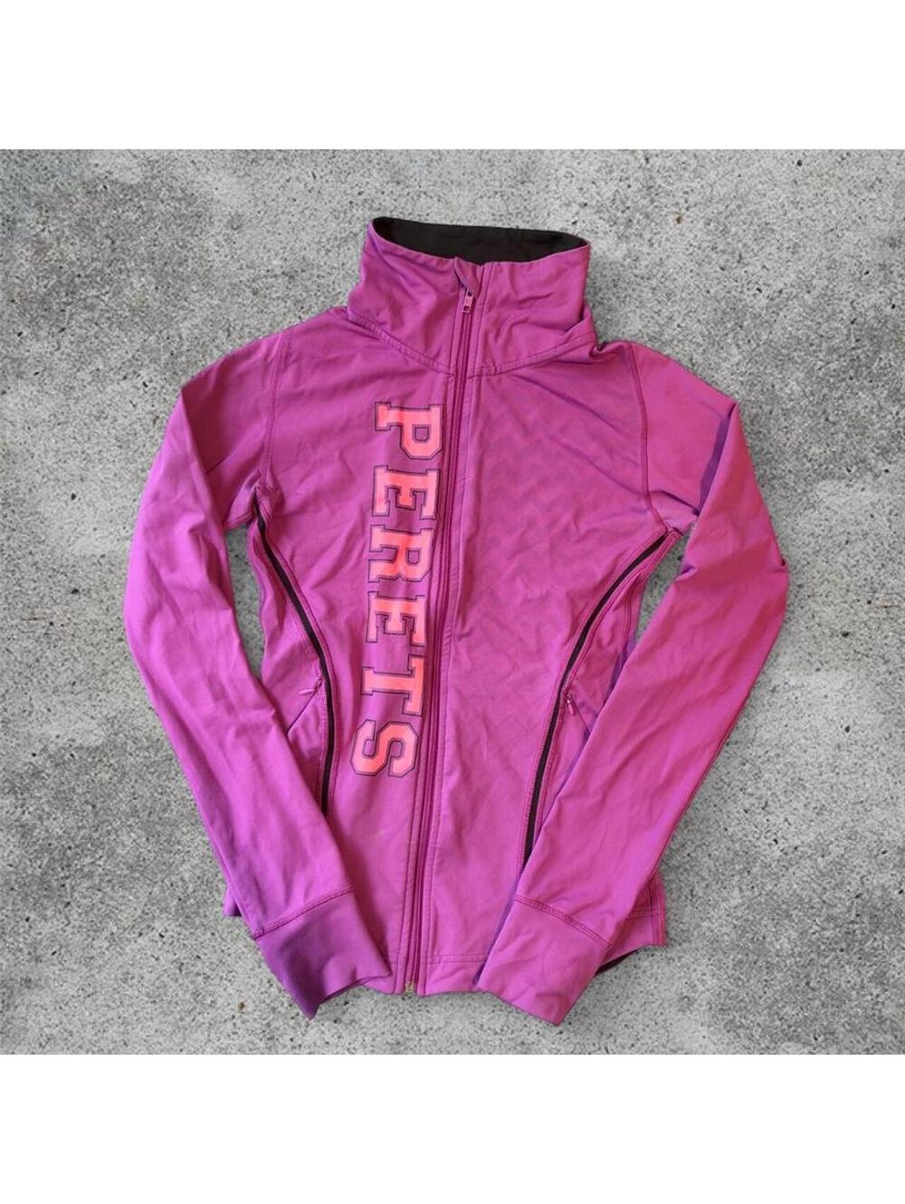 Joshua Perets purple and pink zip up jacket